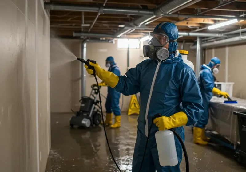 Basement Sanitization and Antimicrobial Treatment process in East Lake-Orient Park, FL